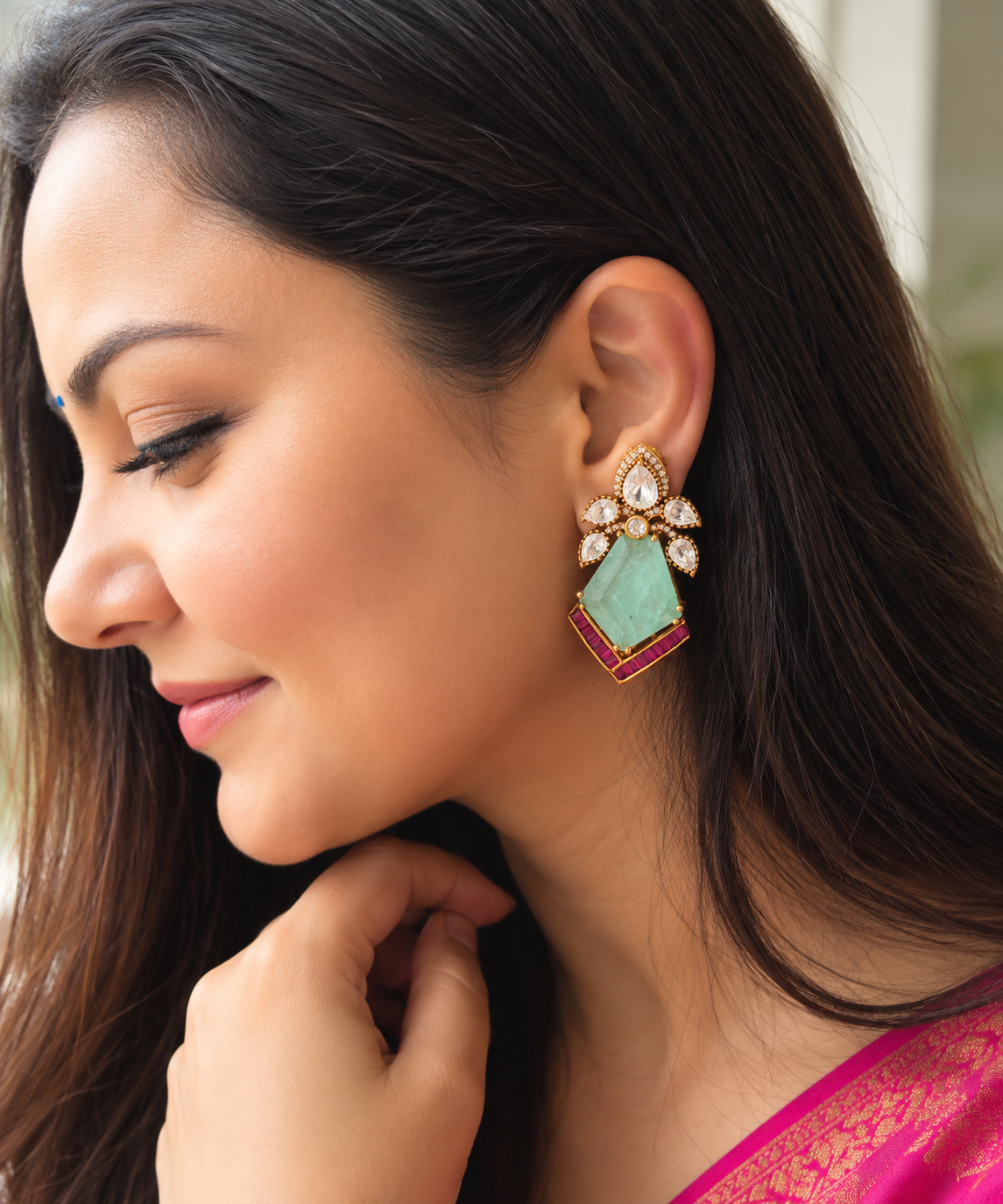 Mint Meher Statement Earrings