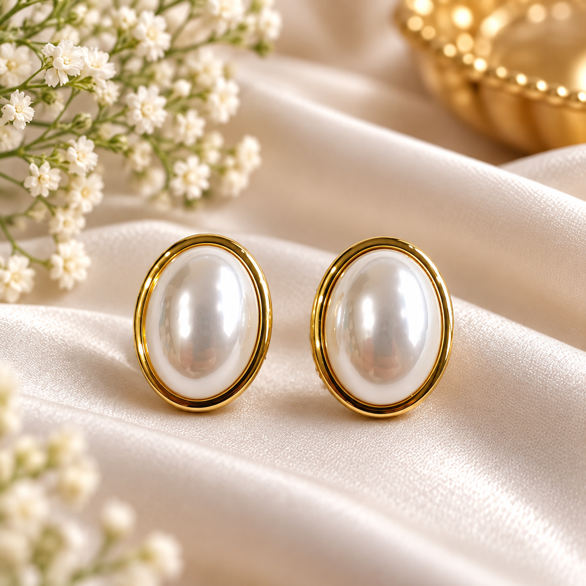 Ivory Pearl Statement Studs