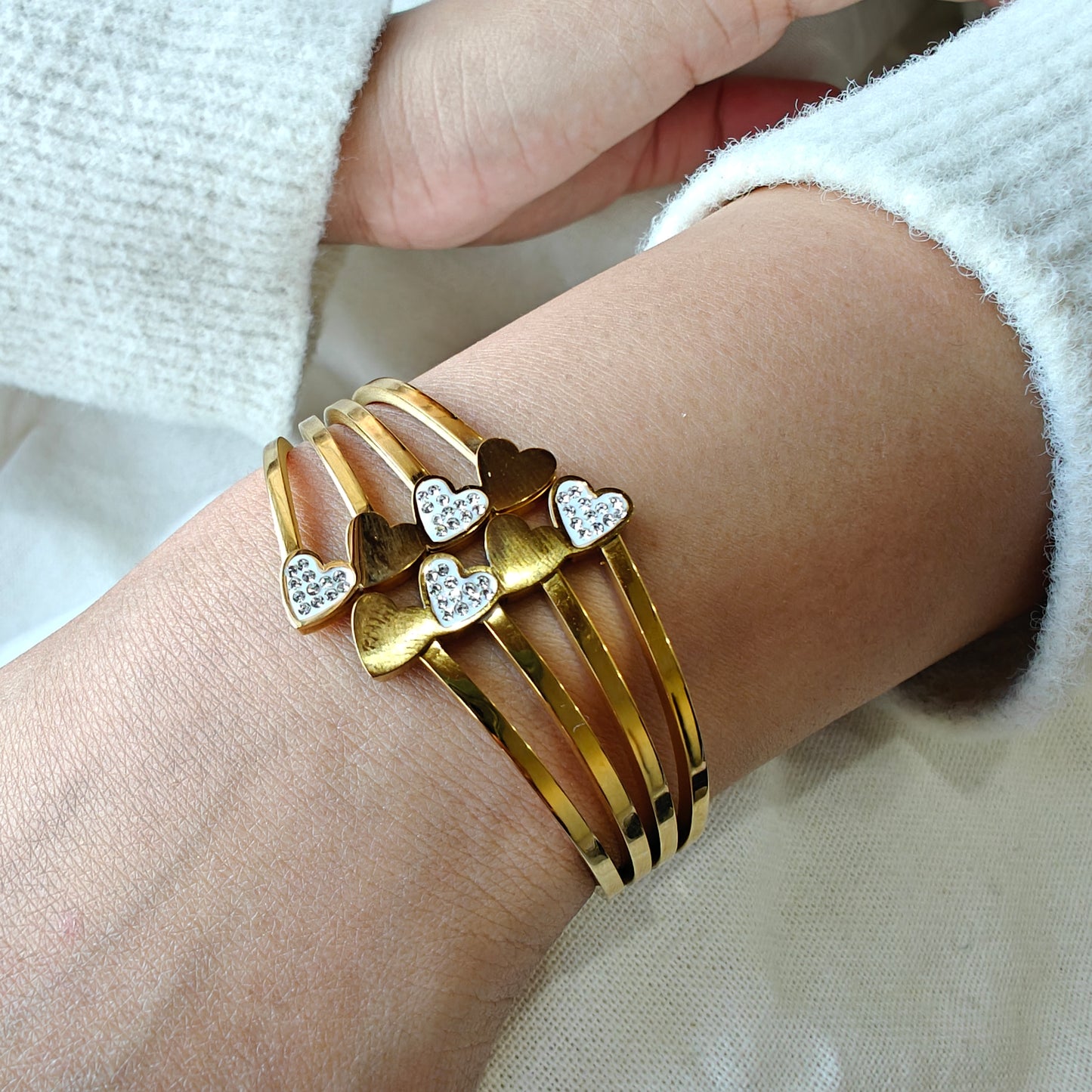 18K Gold Plated Sweetheart Cuff Bracelet