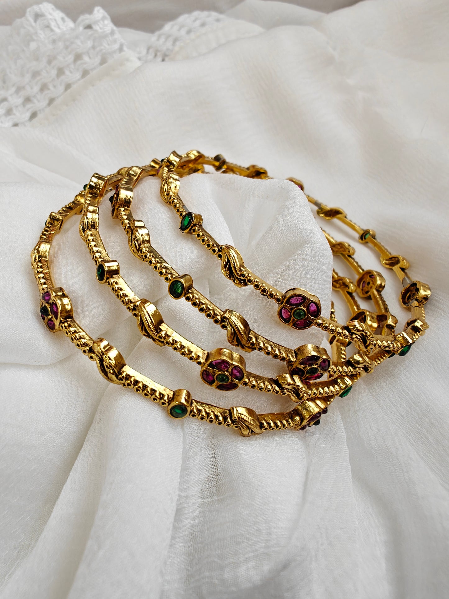 Antique Gold Temple bangles