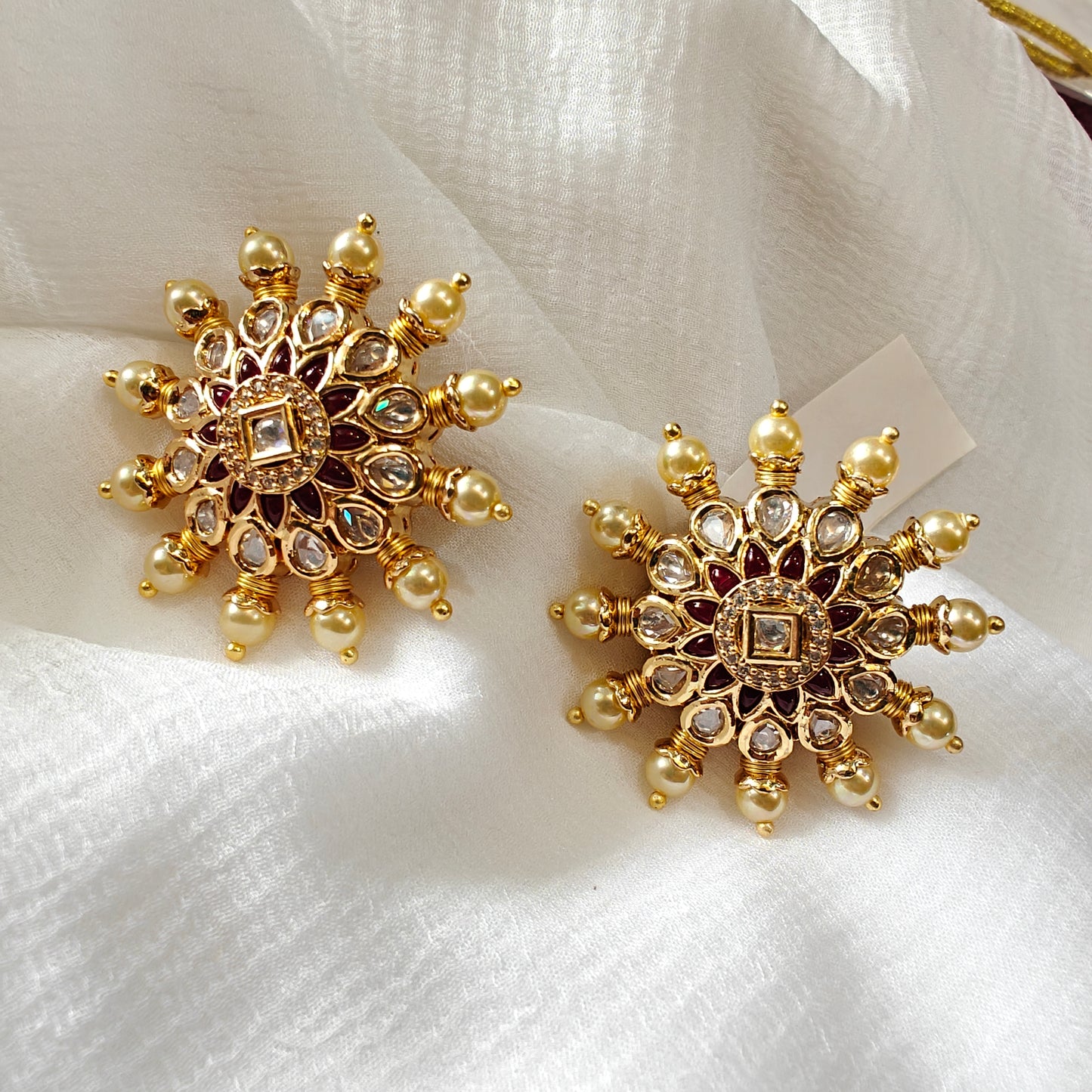 Designer Surajmukhi Stud Earrings