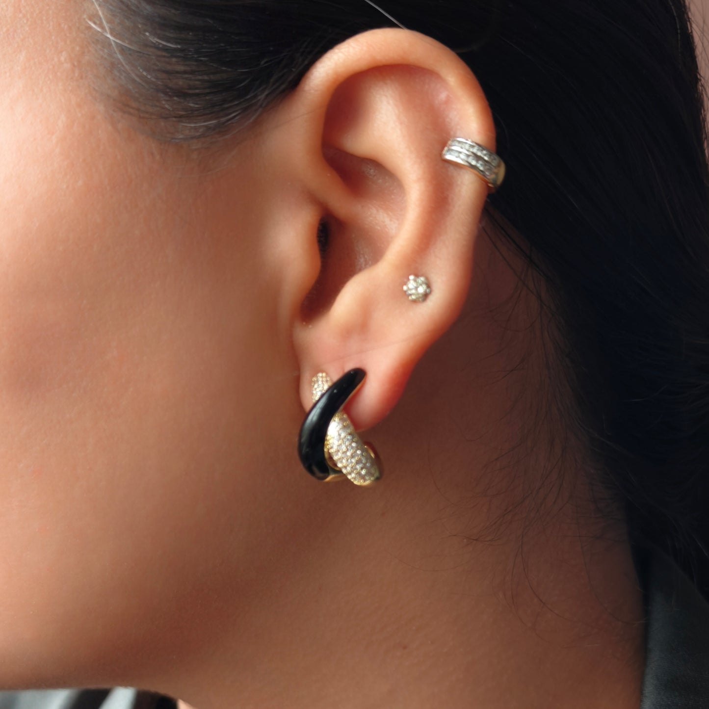 Anti Tarnish Enamel Cross Studs