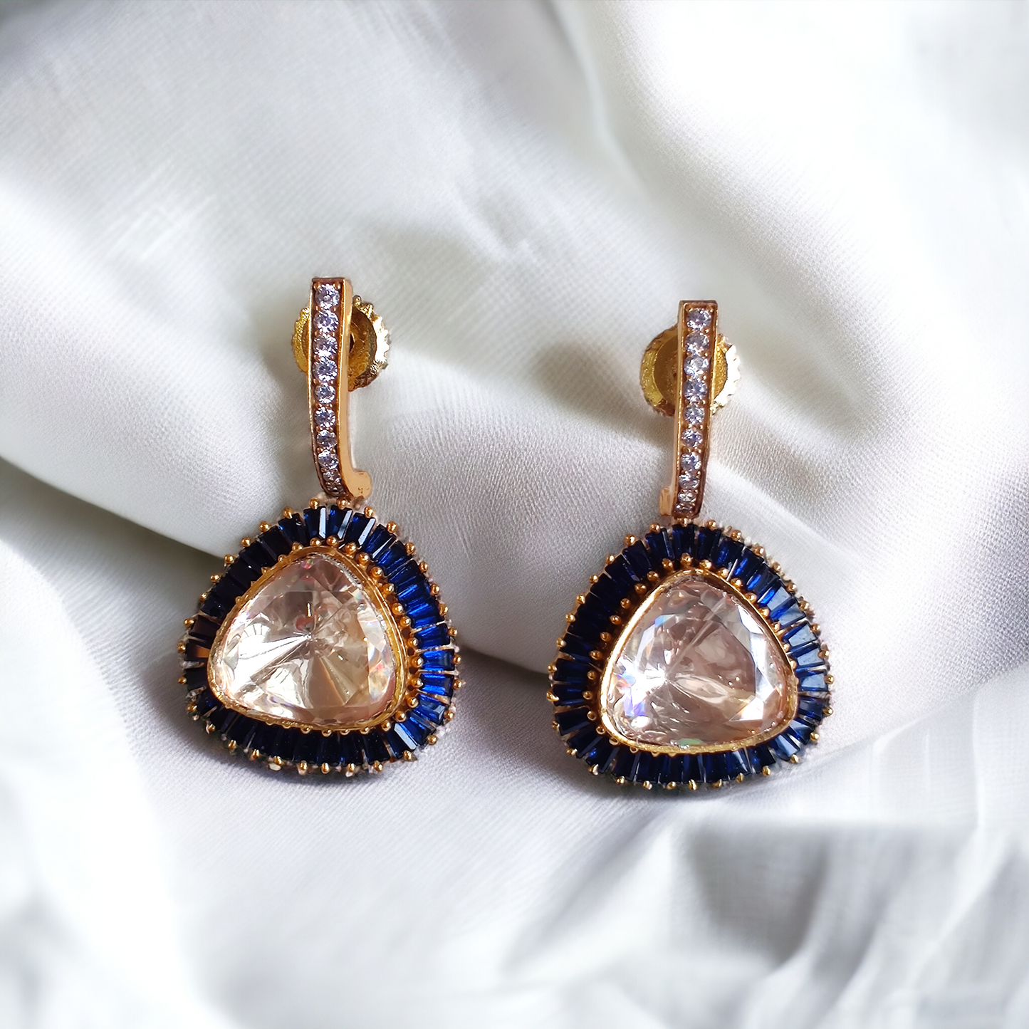 polki drop earrings