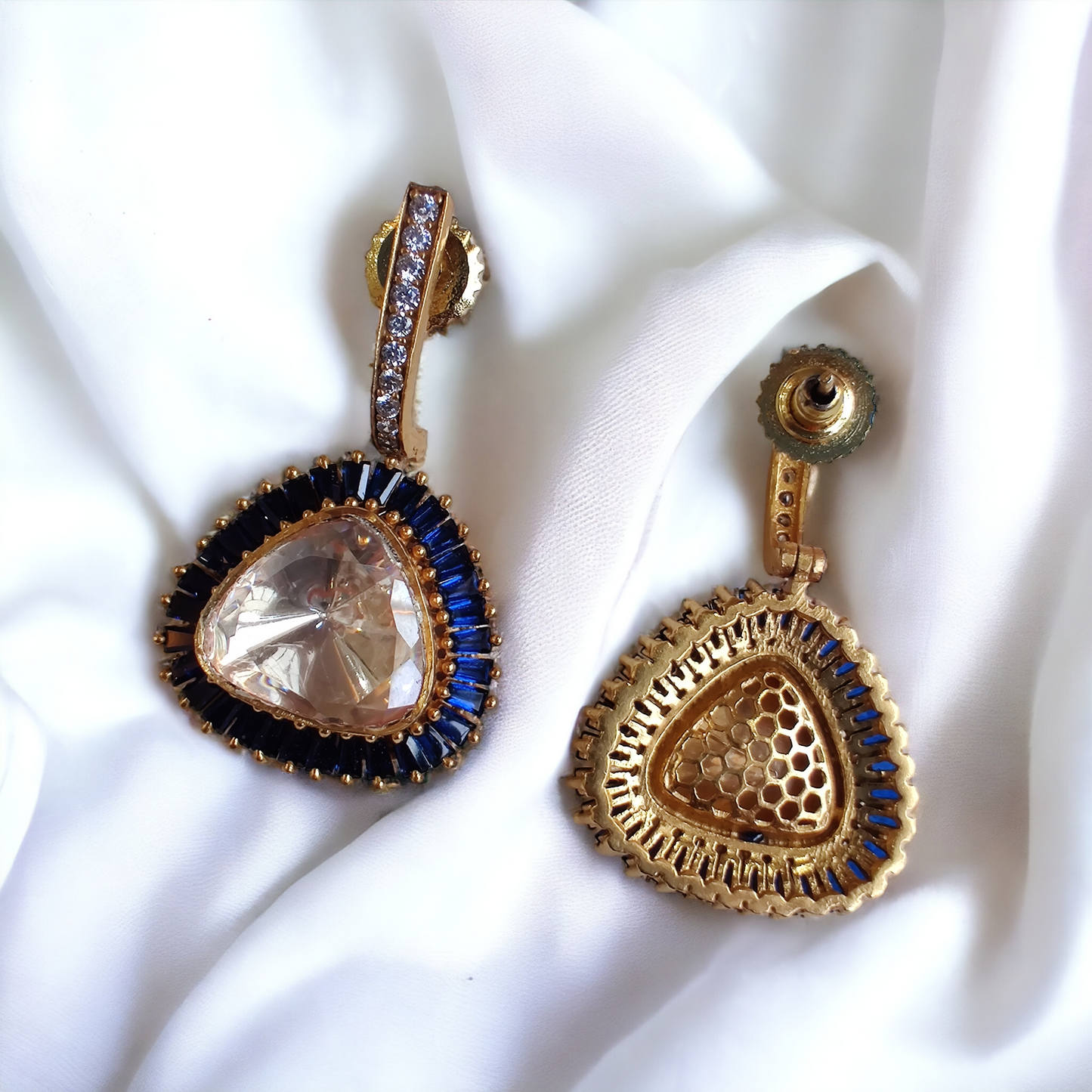polki drop earrings