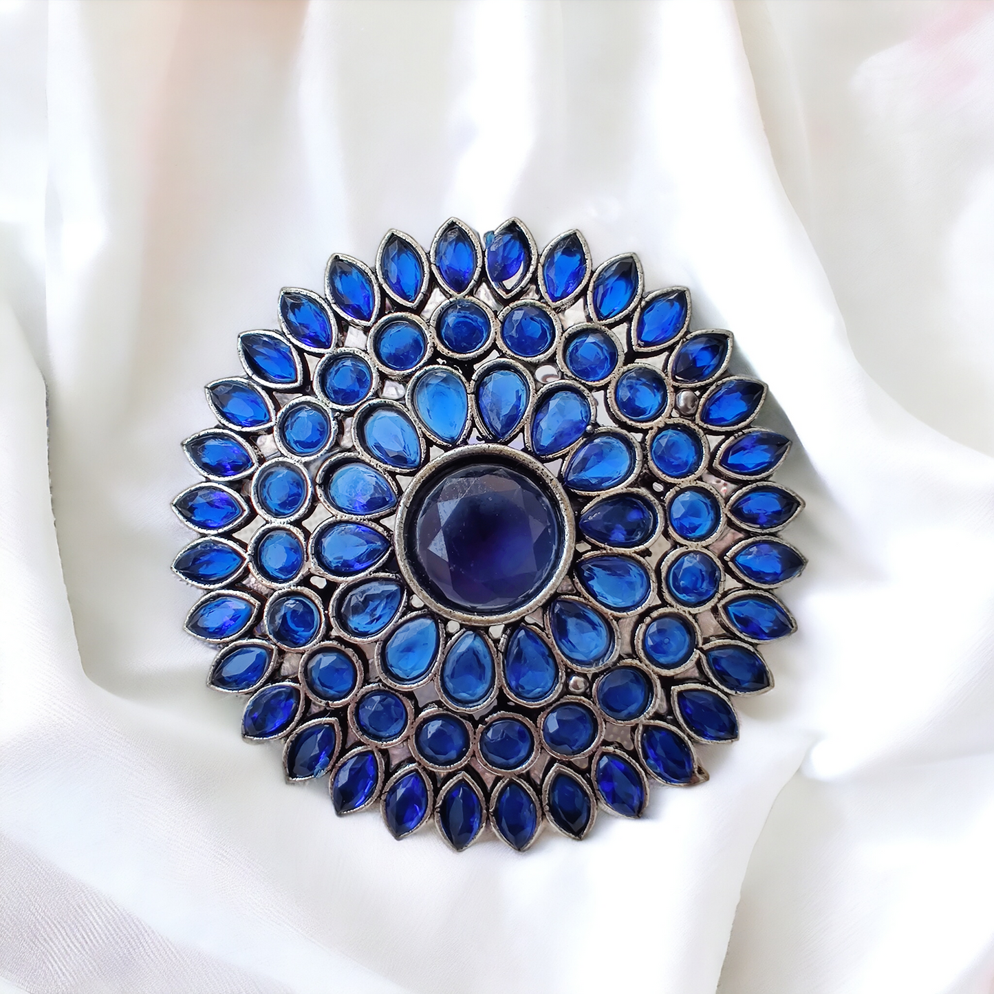 oxidized cocktail ring