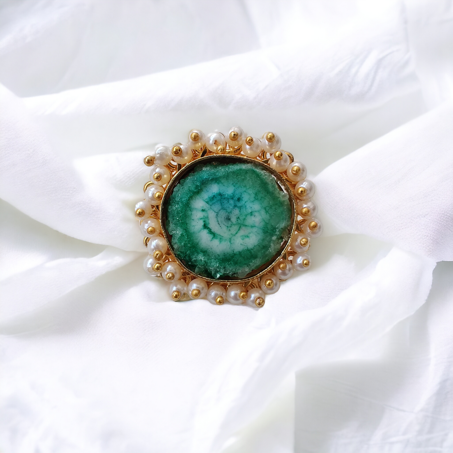 handcrafted adjustable natural kota stone rings (adjustable)
