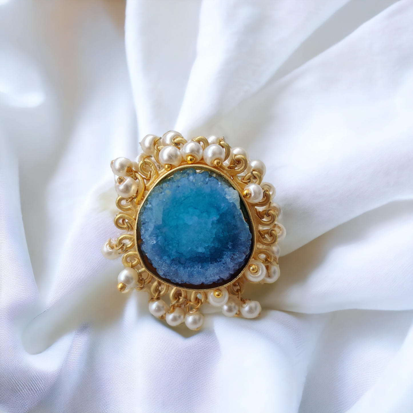 handcrafted adjustable natural kota stone rings (adjustable)