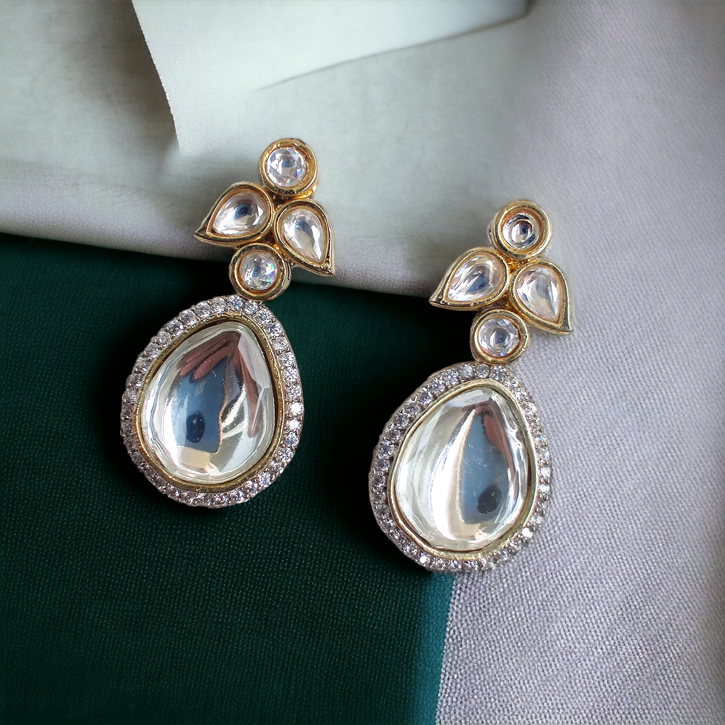 uncut polki drop pendant