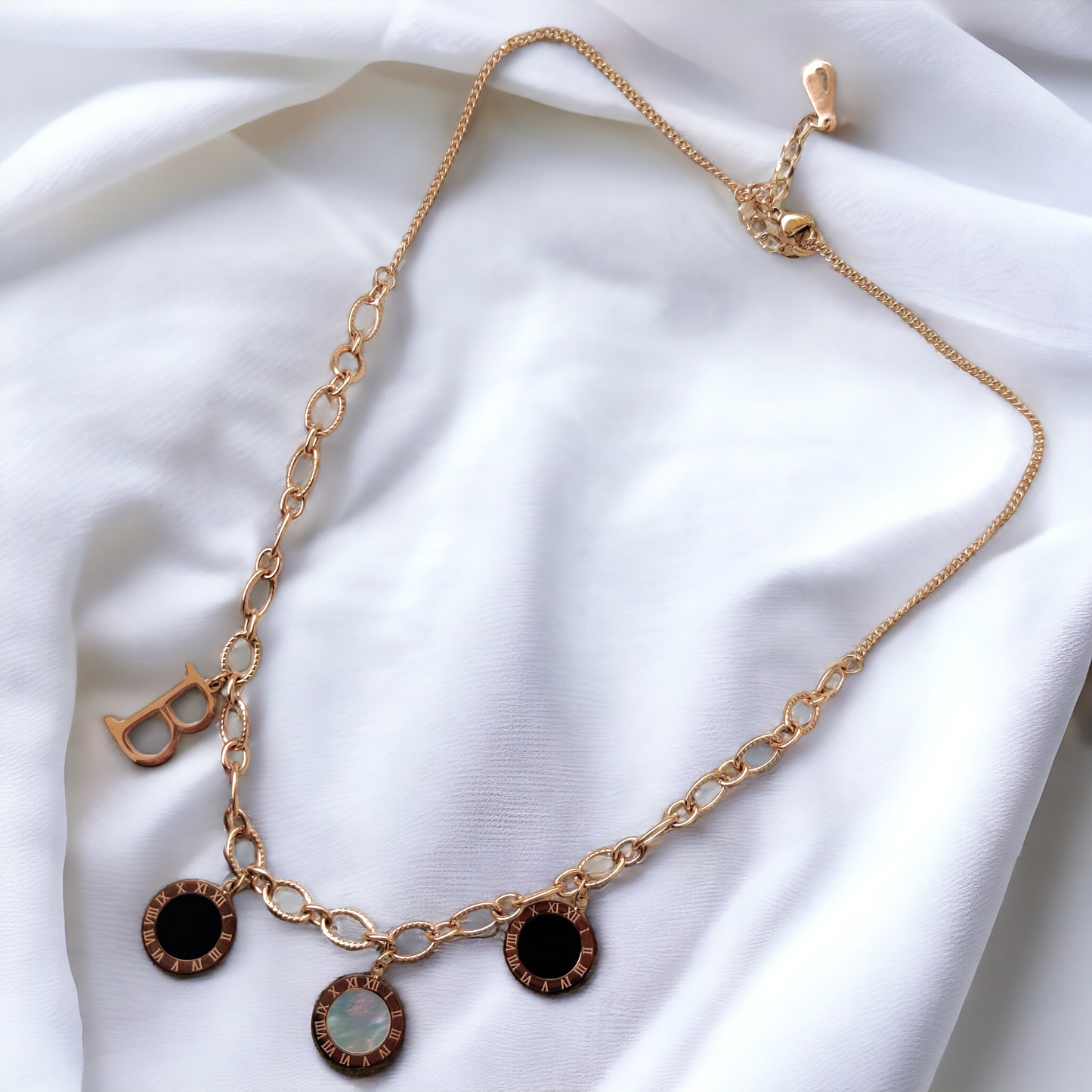 Chain With Charms In Rose Gold Anti Tarnish Polish