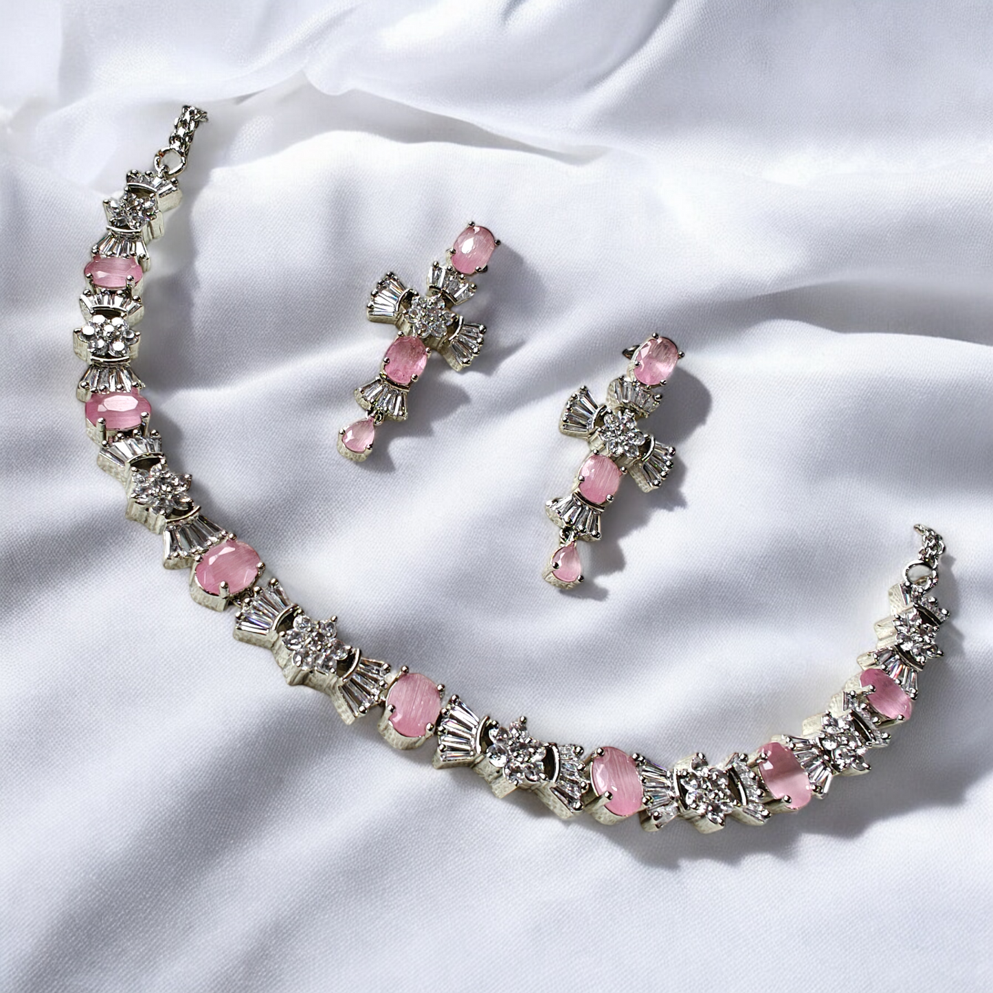 Pink Diamond Look ALike Sleek Neckline