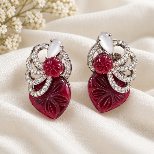 Ruby Bloom Earrings