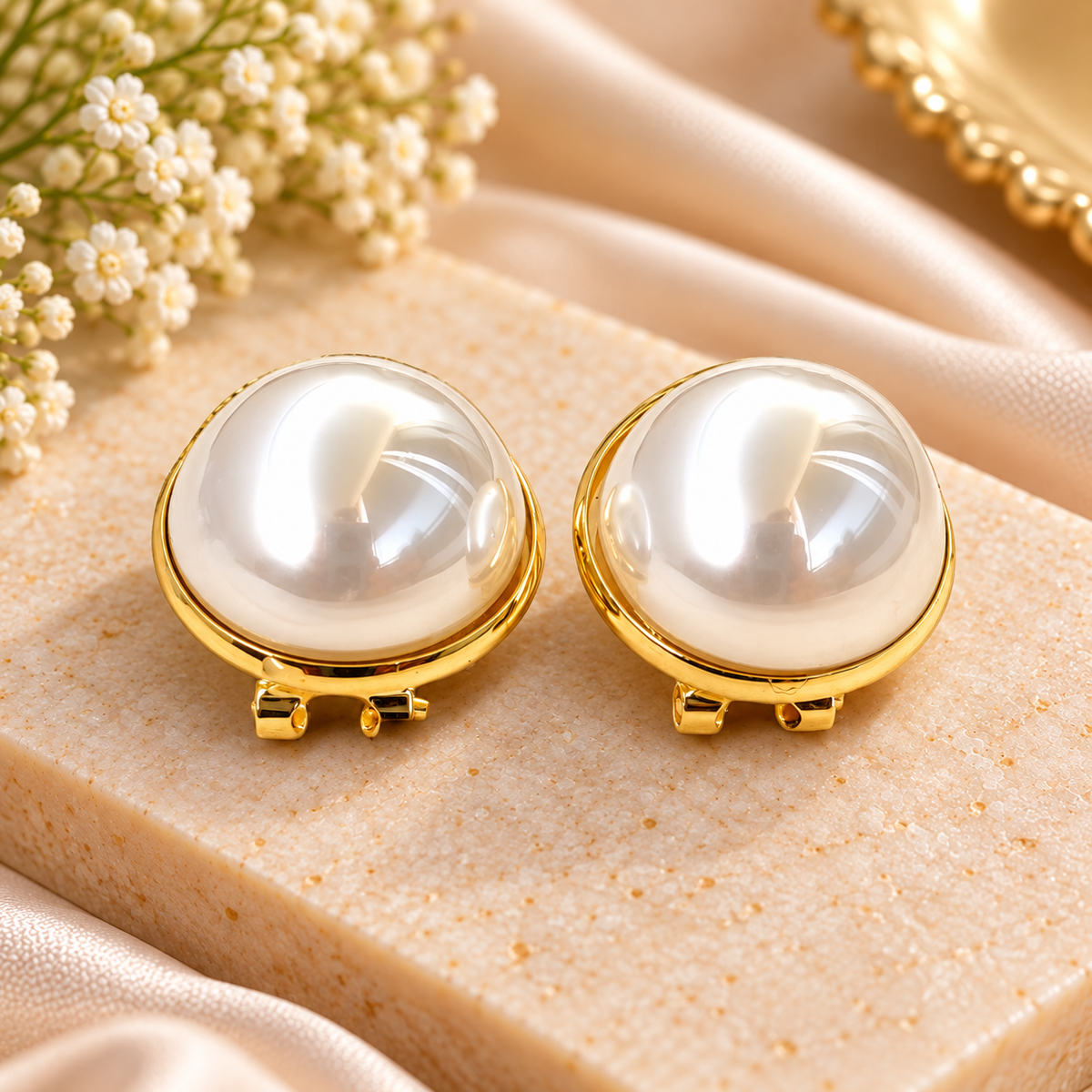 Luminous Pearl Dome Studs