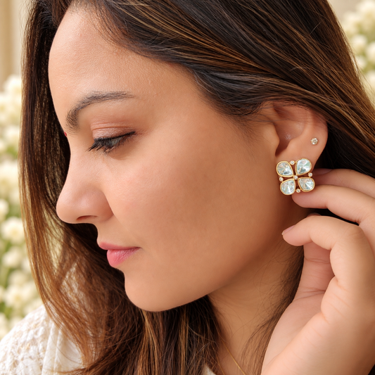 Crystal Clover Statement Studs