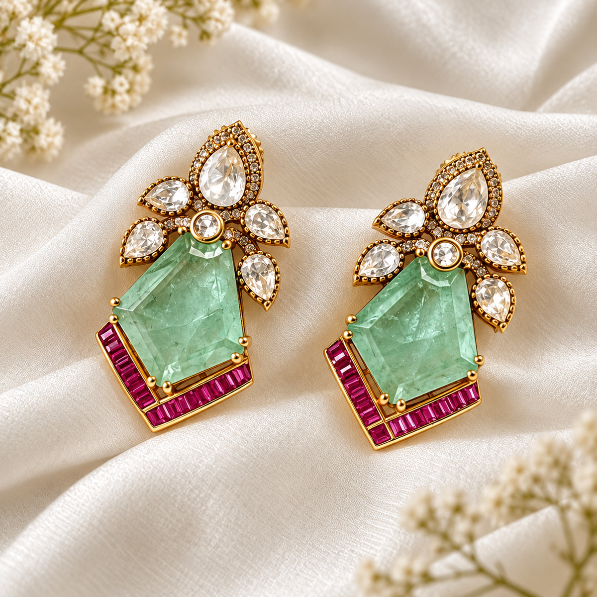 Mint Meher Statement Earrings
