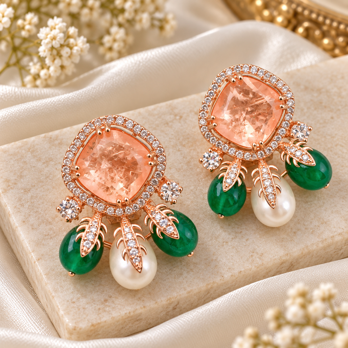 Gulnaar Rose Statement Earrings