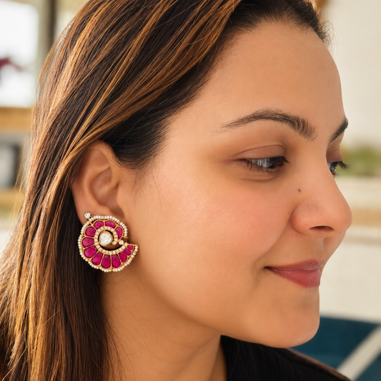 Gulabi Noor Kundan Earrings