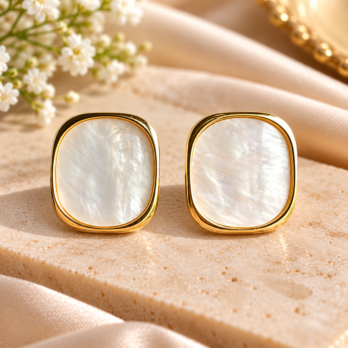 Ivory Glow Mother-of-Pearl Studs