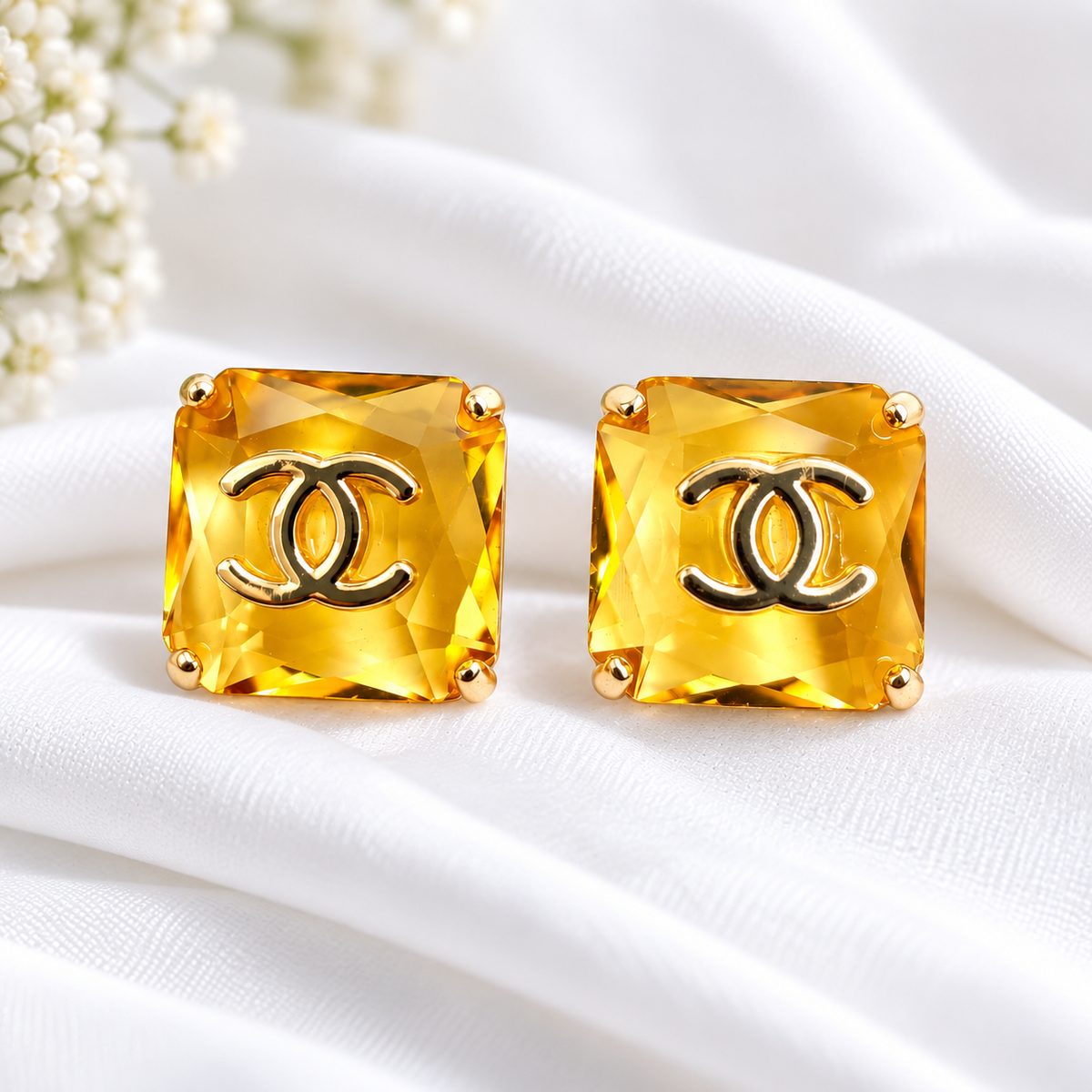 Golden Citrine Luxe Studs