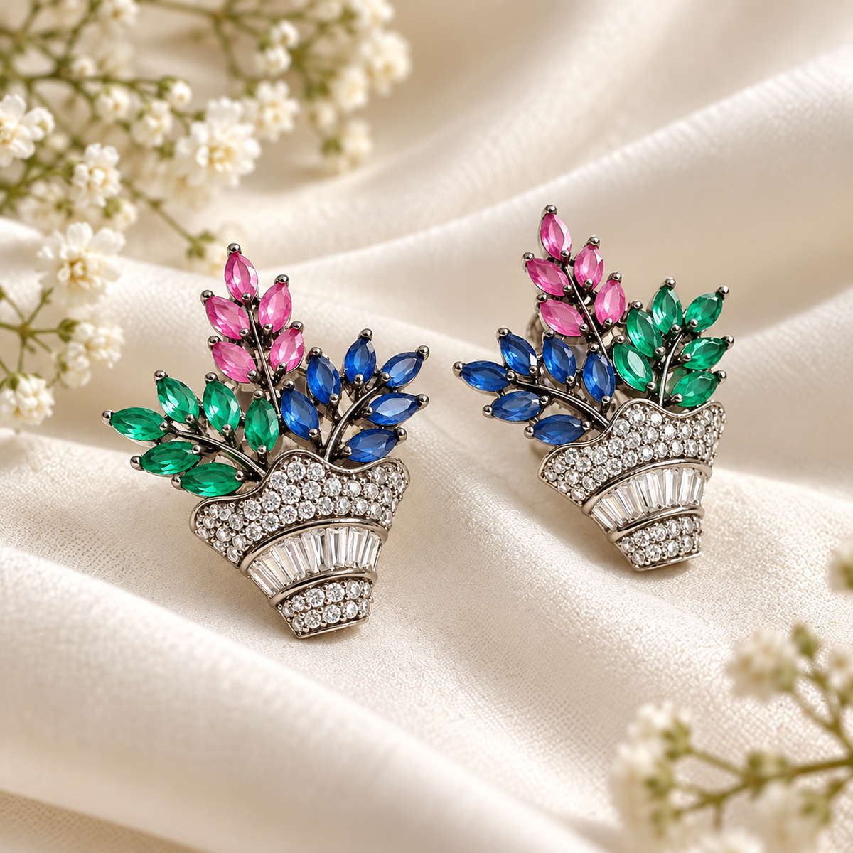 multi-coloured pot studs