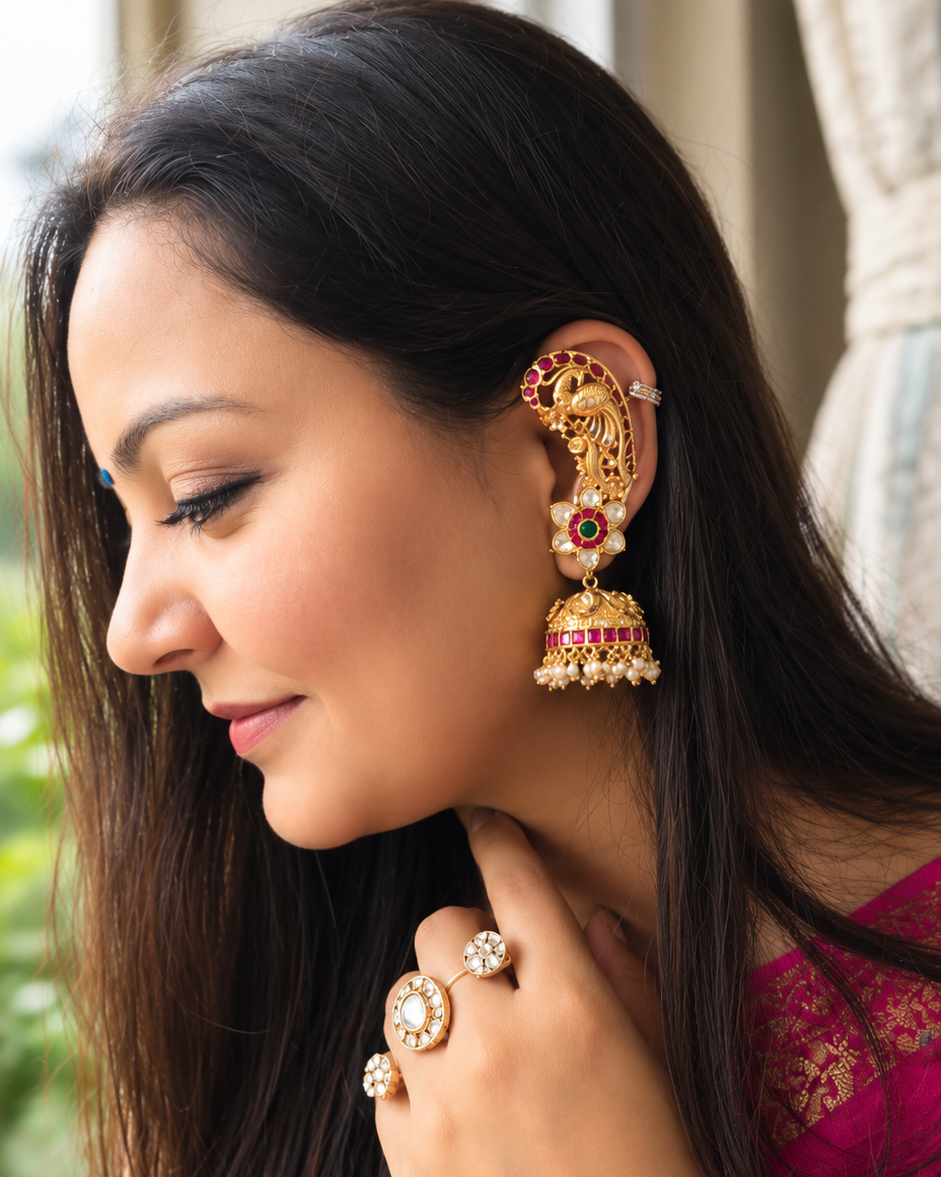 Mayur Maharani Ear Cuff Jhumka