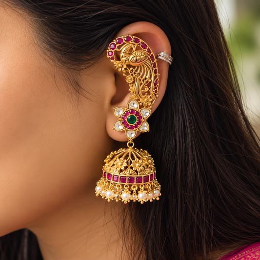 Mayur Maharani Ear Cuff Jhumka