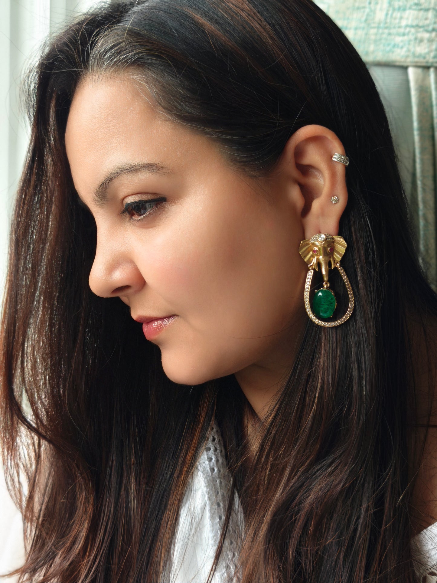 Ganesha Drop Earrings