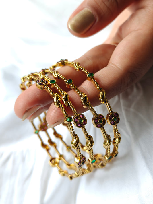 Antique Gold Temple bangles