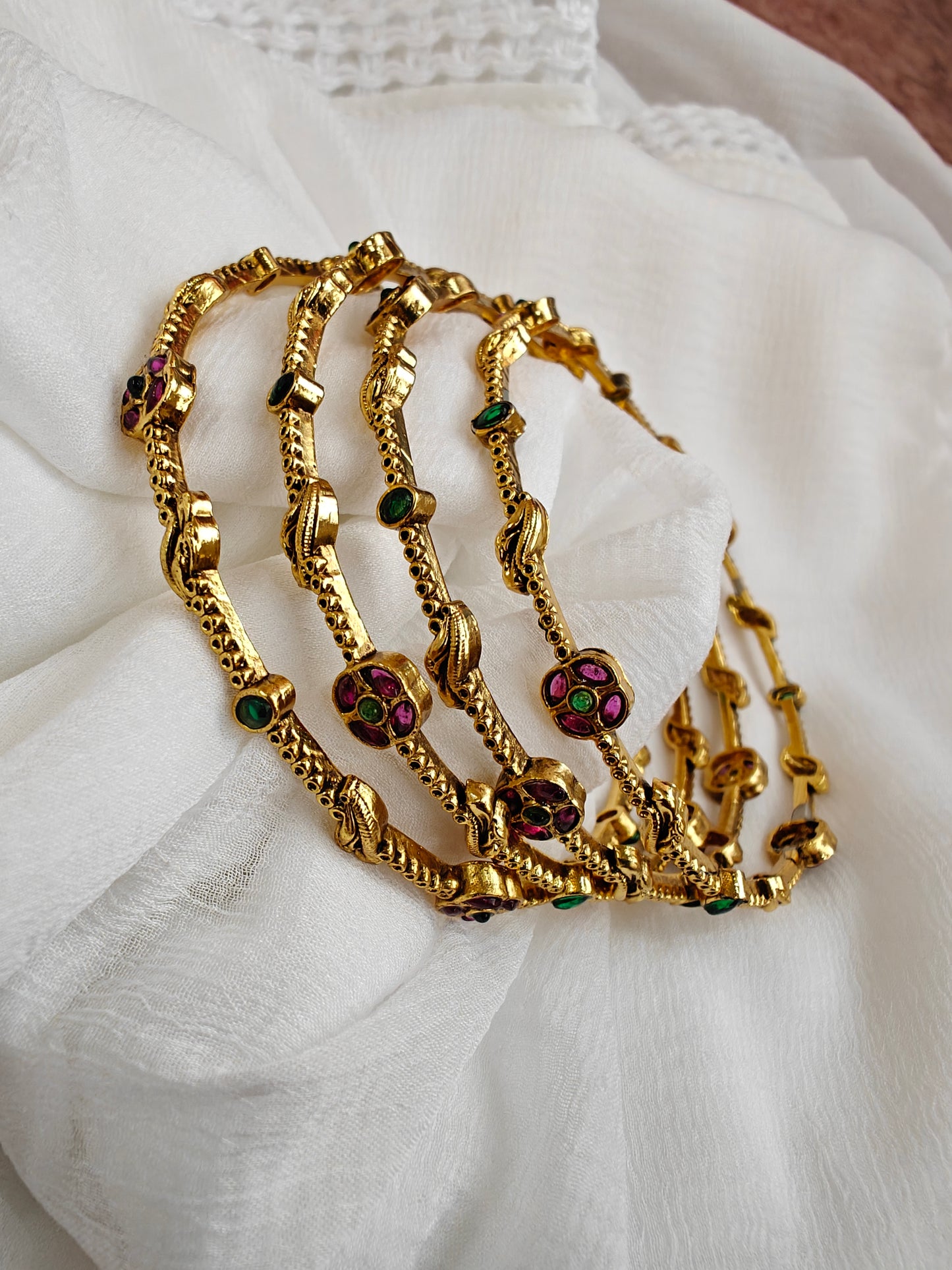 Antique Gold Temple bangles