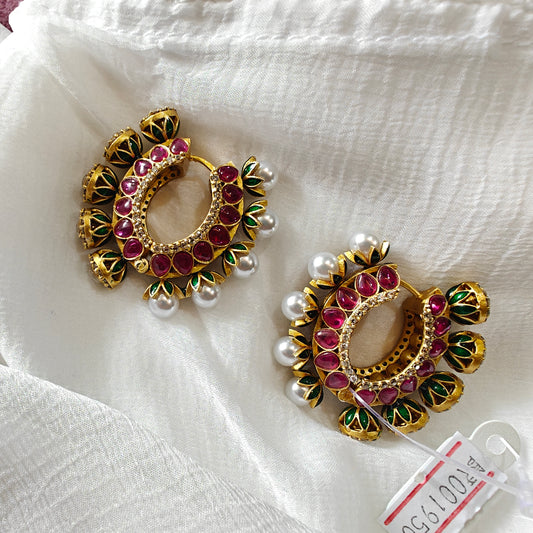 Double Sided Jadau Meena Bali