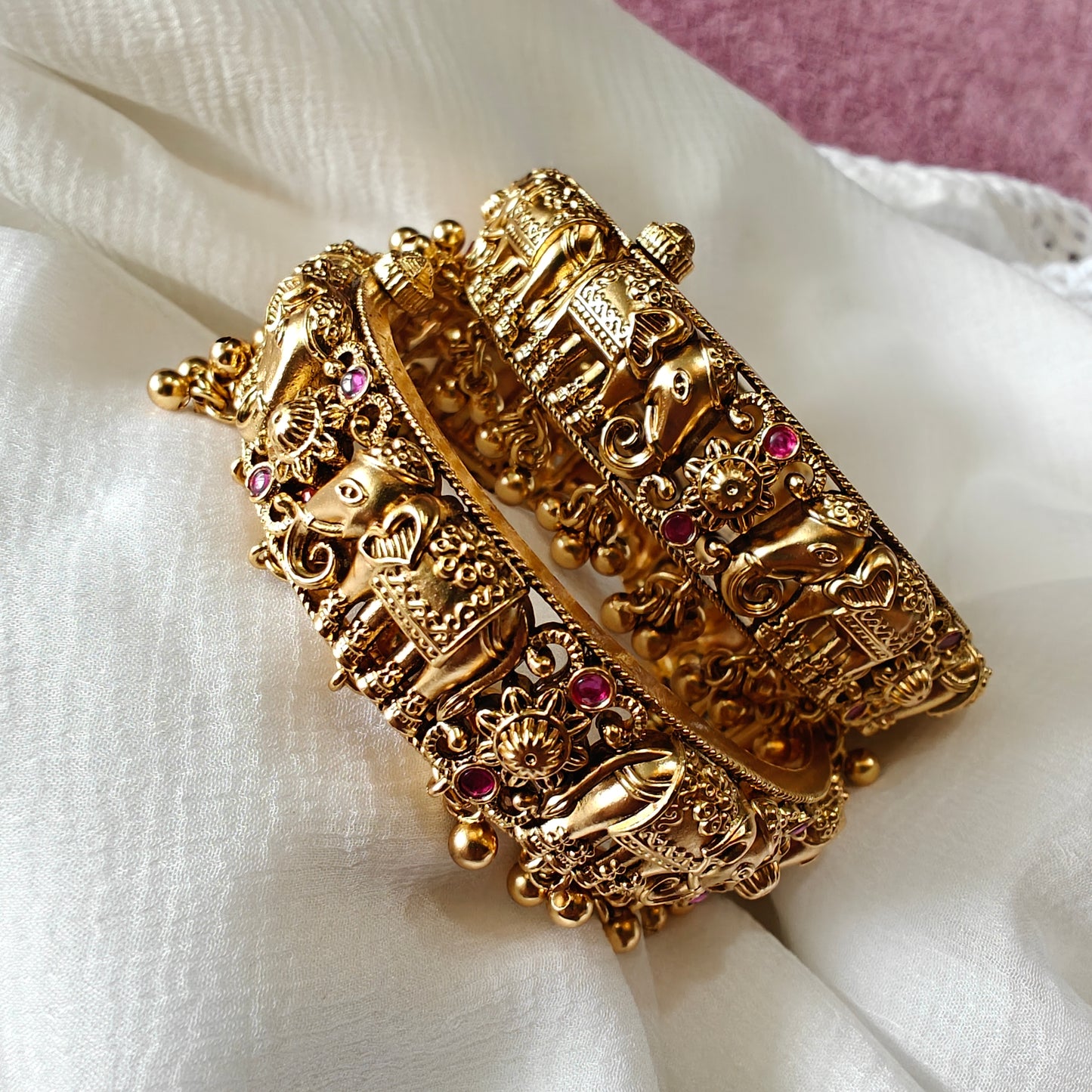 Gajanan Temple Bangles (pair) Openable with Screw