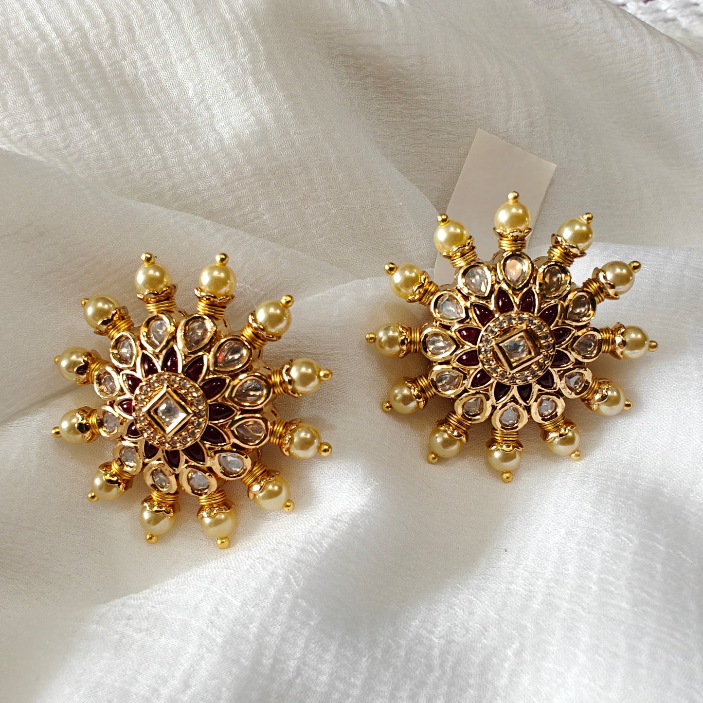 Designer Surajmukhi Stud Earrings