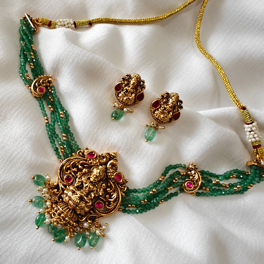 Lakshmi Ji Choker 18K Antique Gold Finish