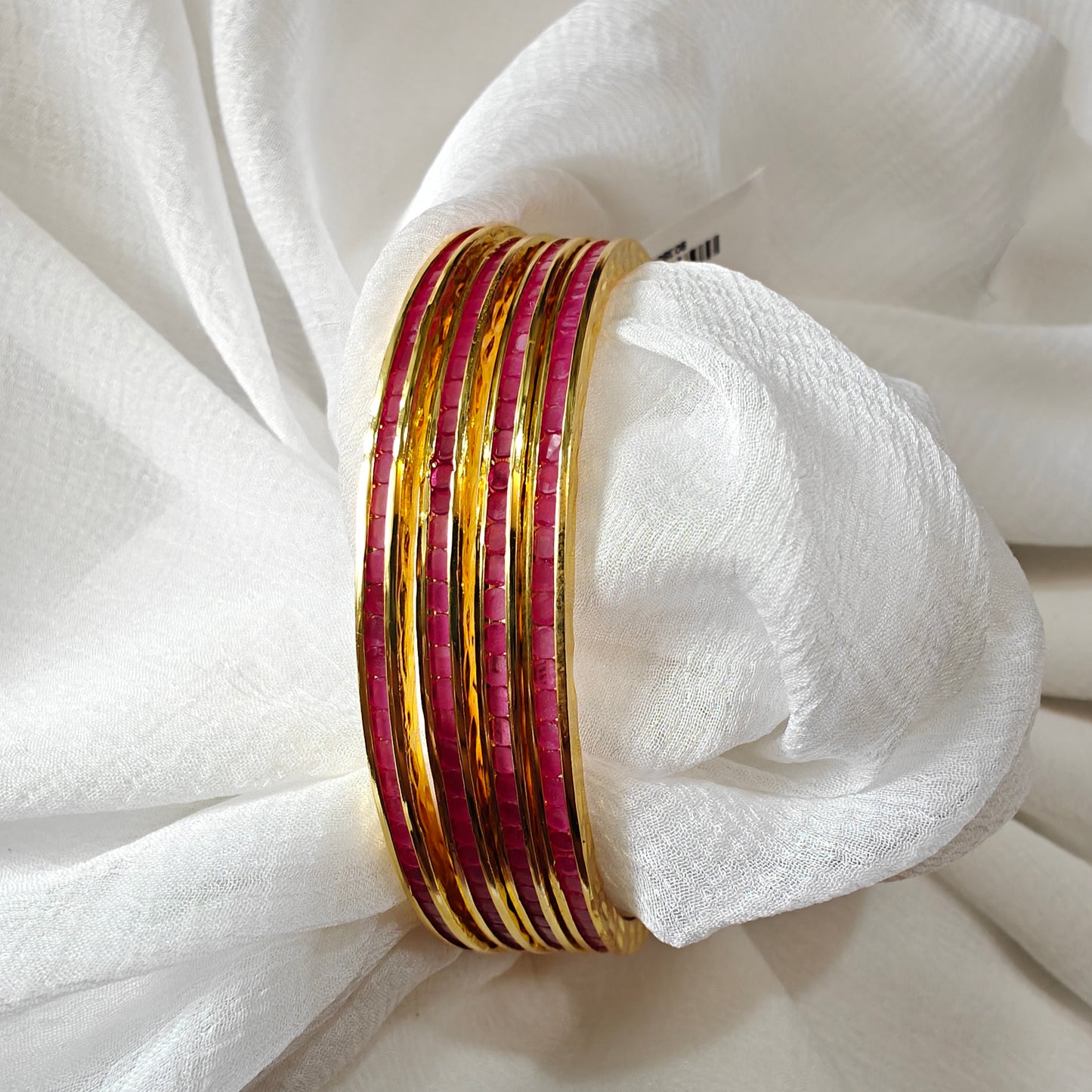 Channel Fitted Red Bangles (set of 4)