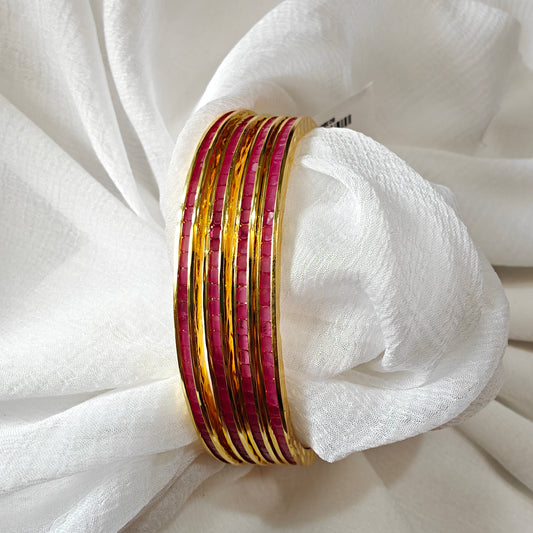 Channel Fitted Red Bangles (set of 4)