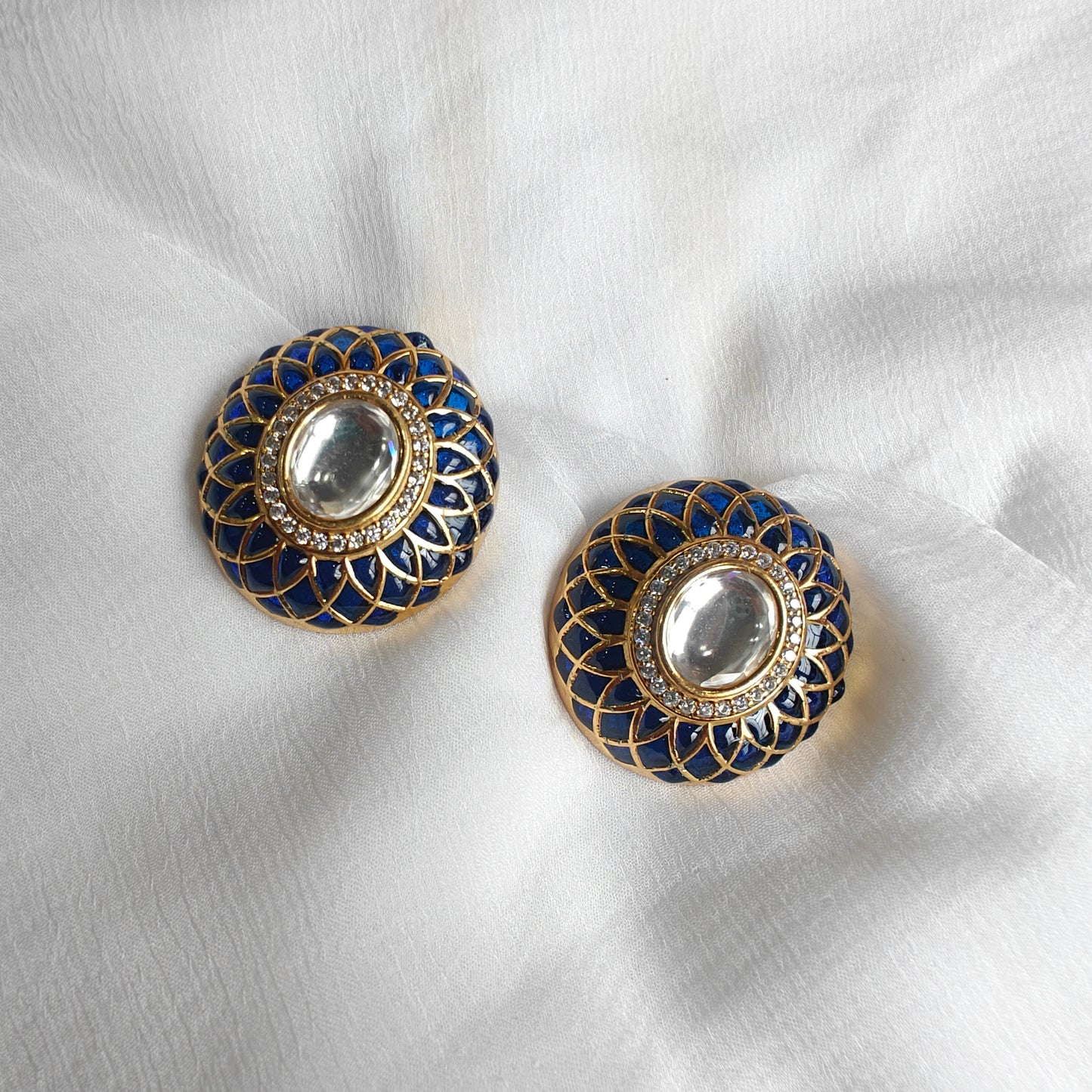 Neelam Jadau Stud Earrings