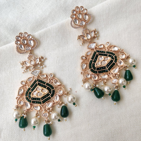Moissanite Polki Studded Chaaandbali