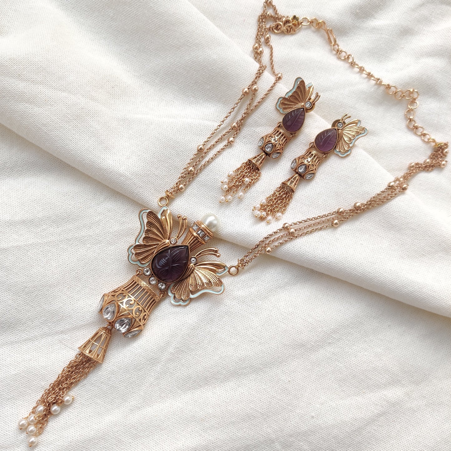 Contemprary Butterfly Pendant Set