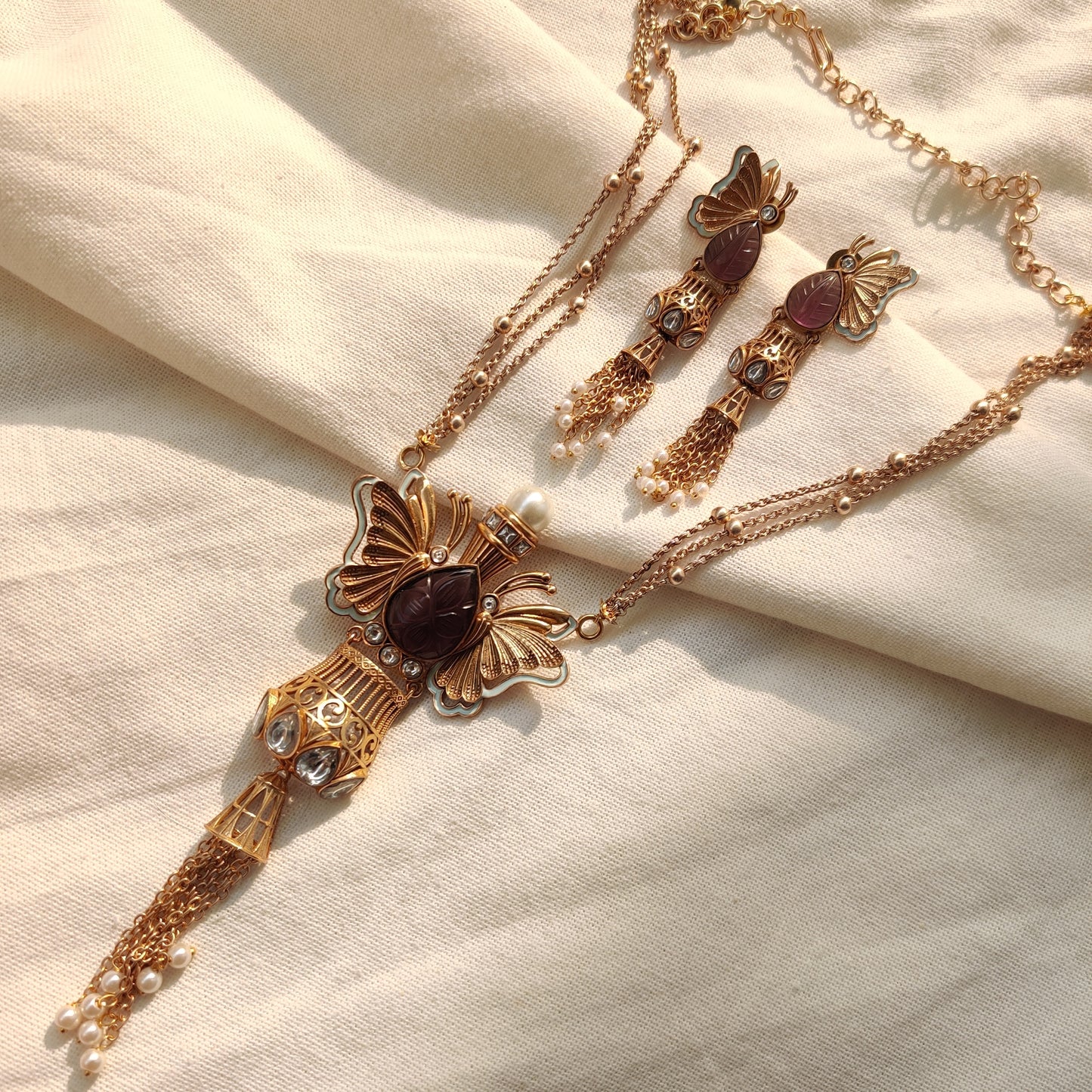 Contemprary Butterfly Pendant Set