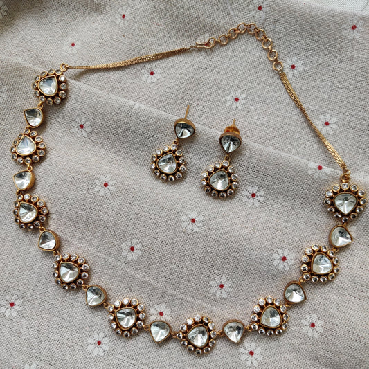 Uncut Polki Studded Necklace Set