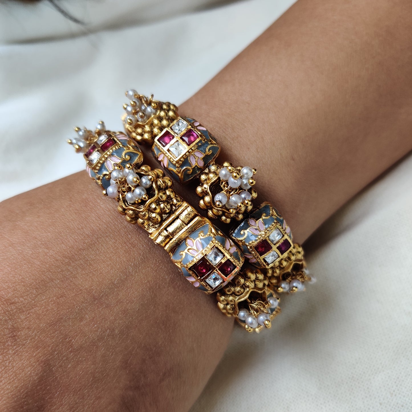 Meenakari Kundan Jadau Bangles