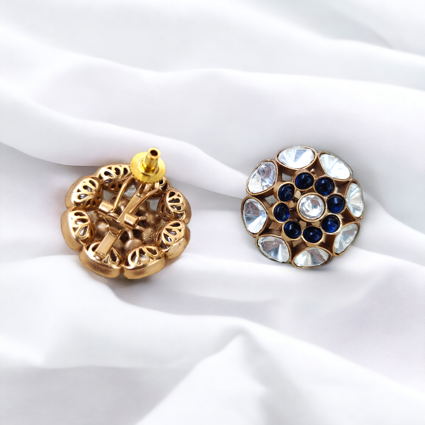 polki sapphire studs (semiprecious)