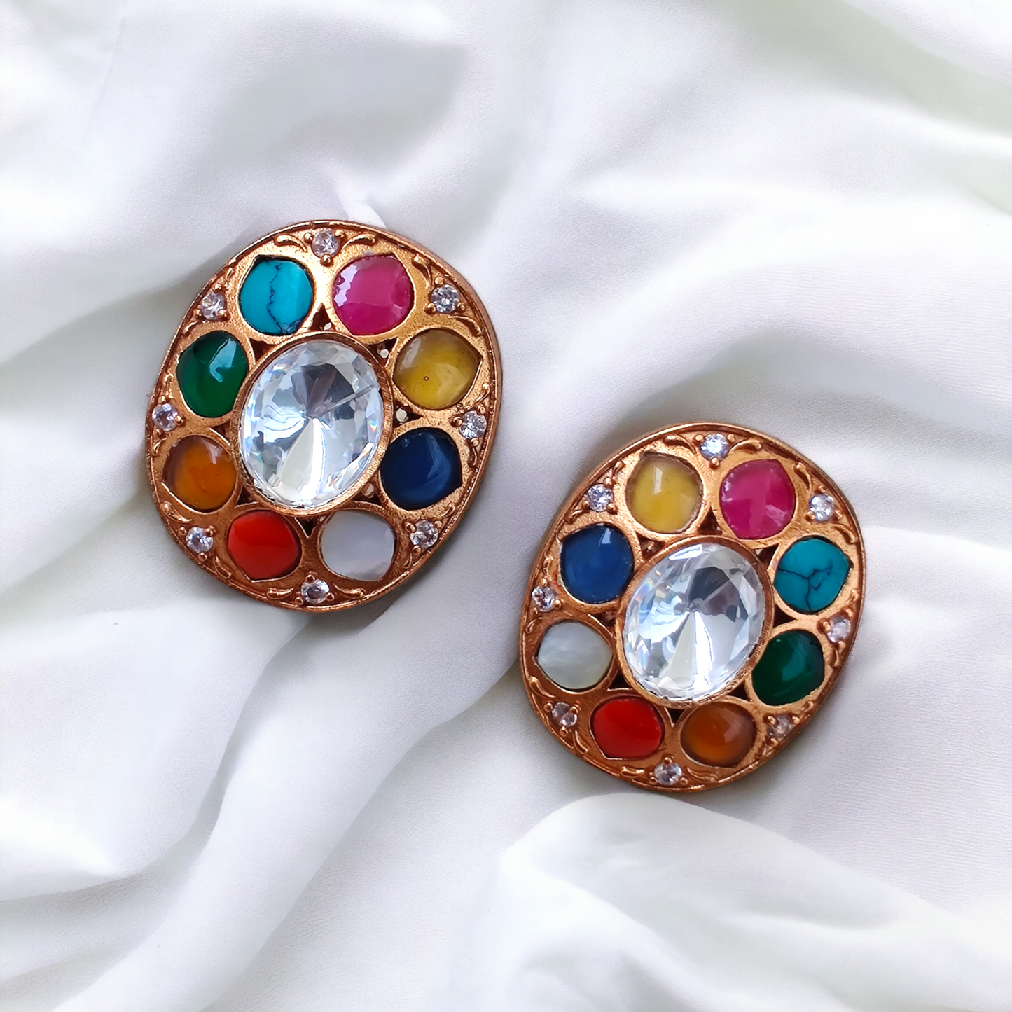 Navratan Jadau studs