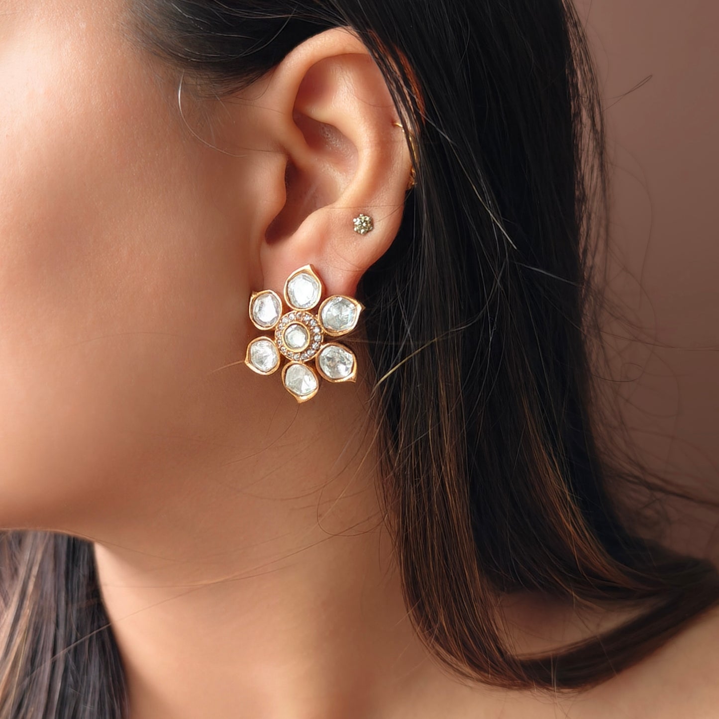 Polki Phool Studs