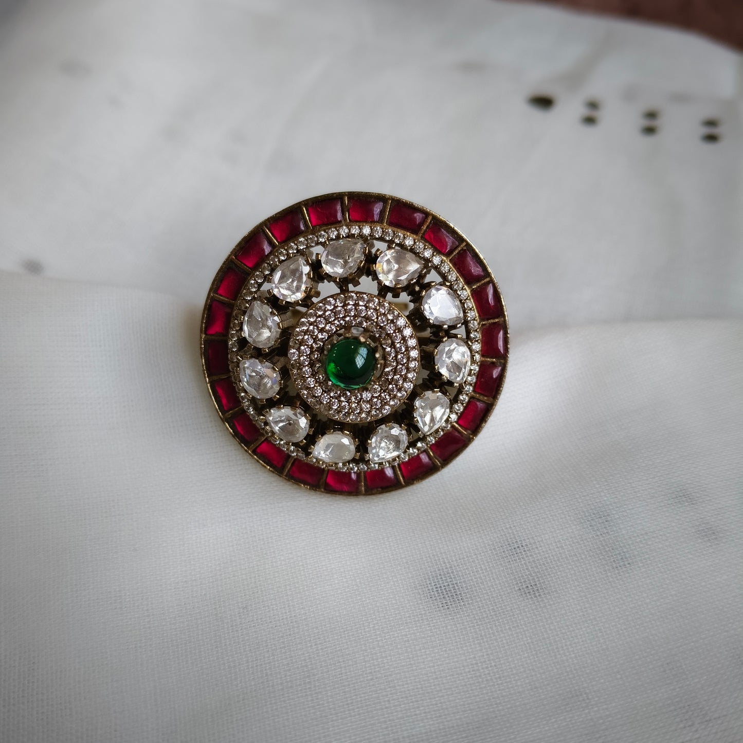 Jadau Ethnic Cocktail Adjustable Ring