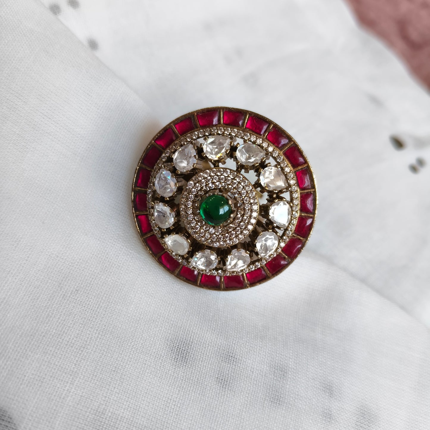 Jadau Ethnic Cocktail Adjustable Ring