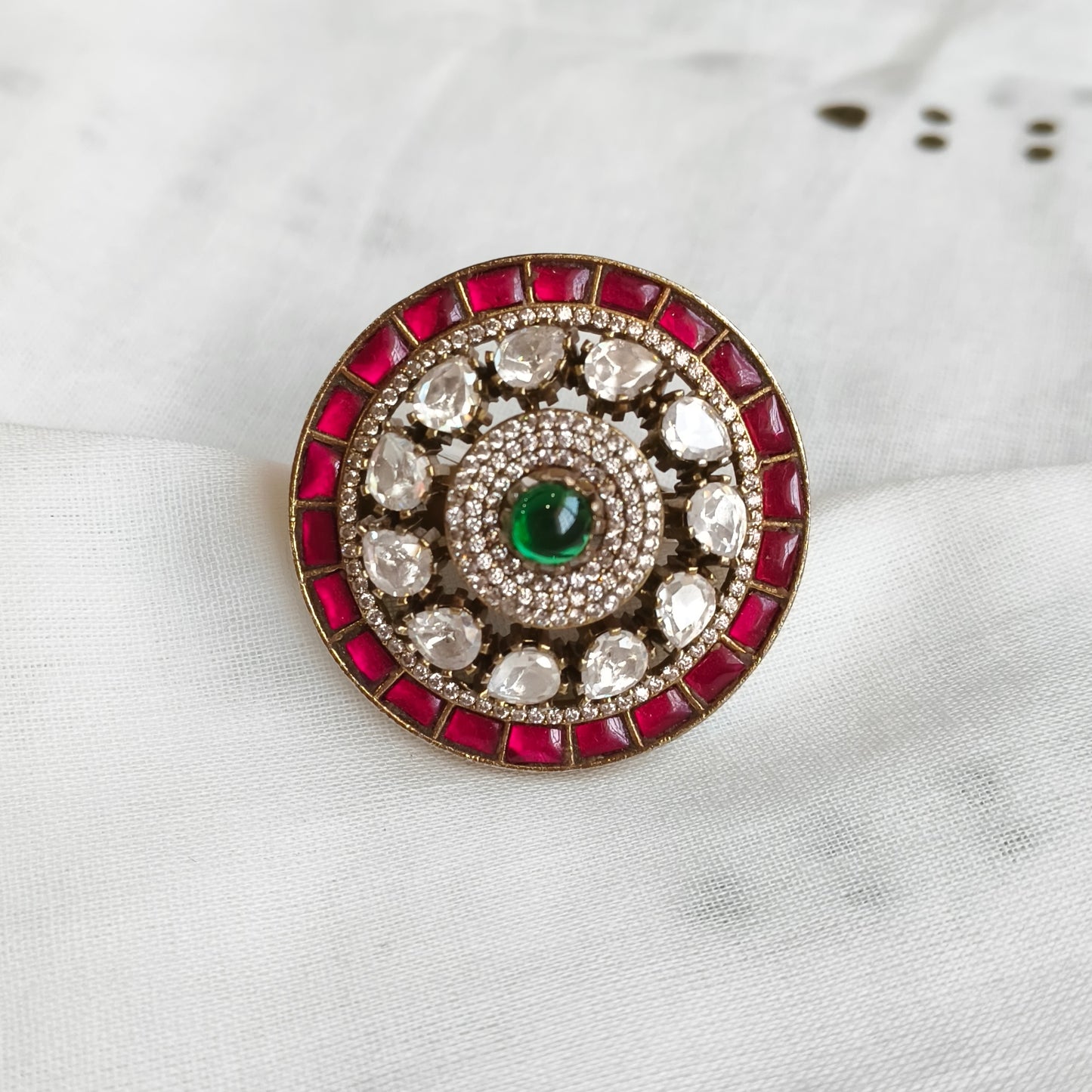 Jadau Ethnic Cocktail Adjustable Ring