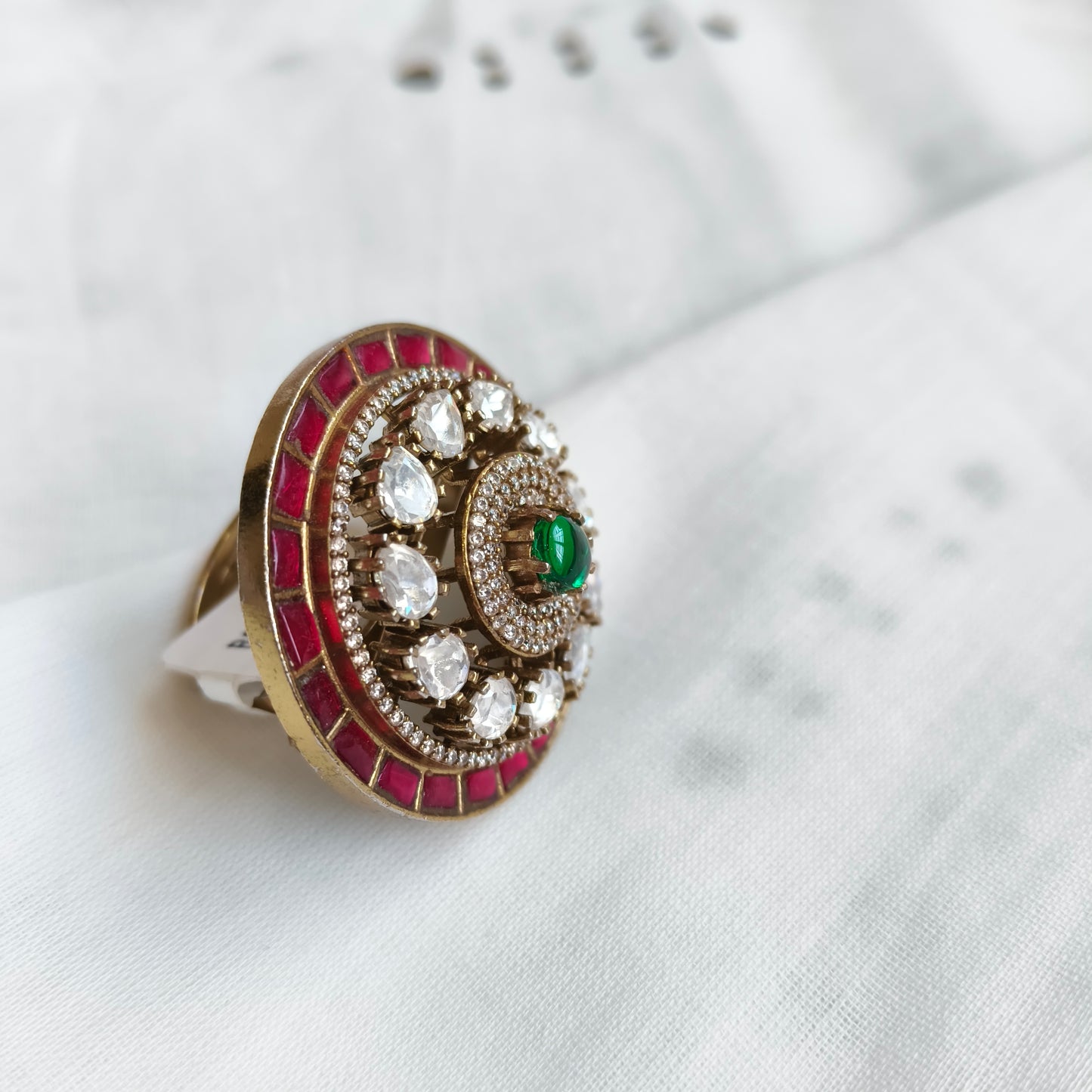 Jadau Ethnic Cocktail Adjustable Ring