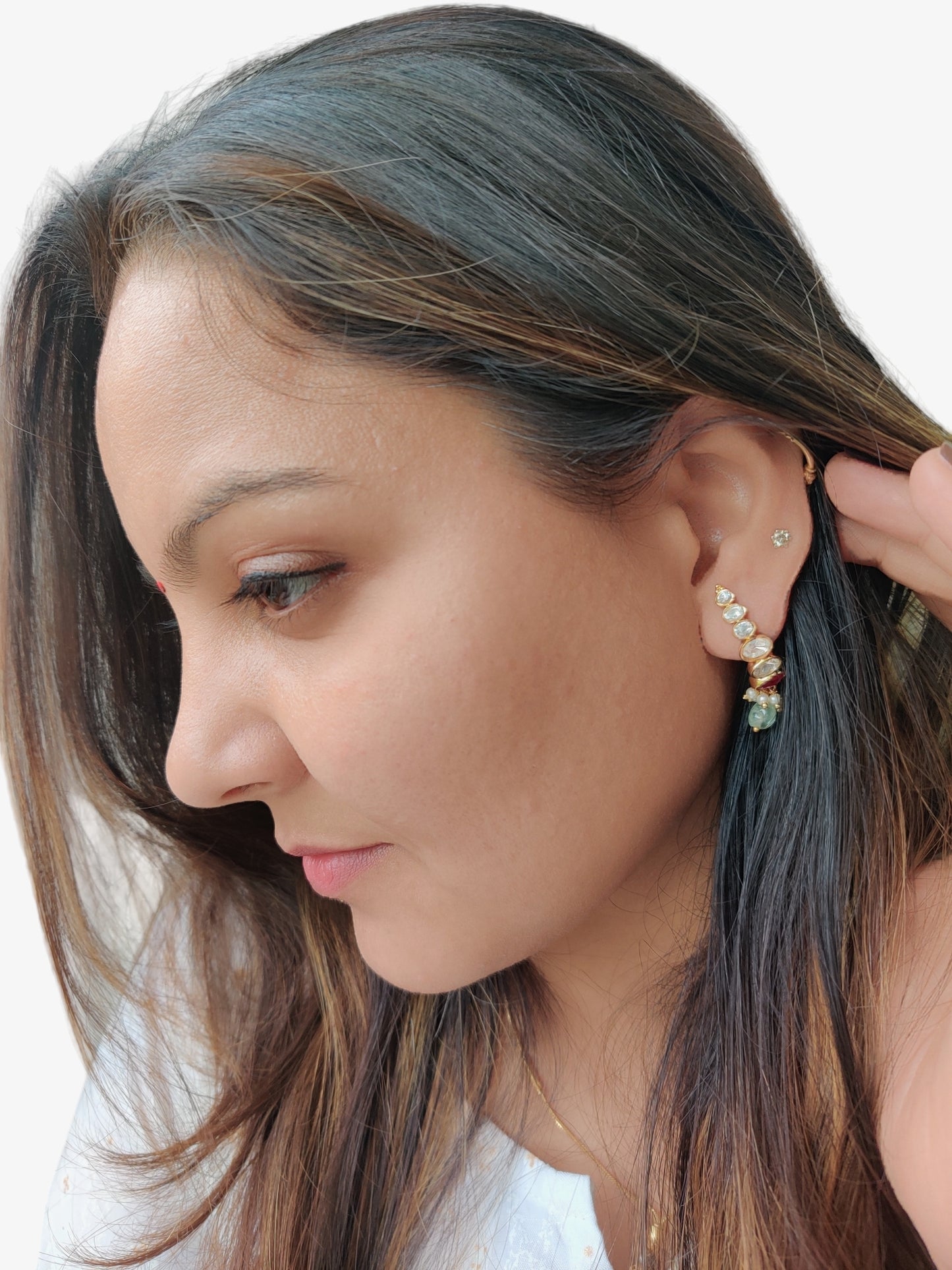 jadau drop earrings