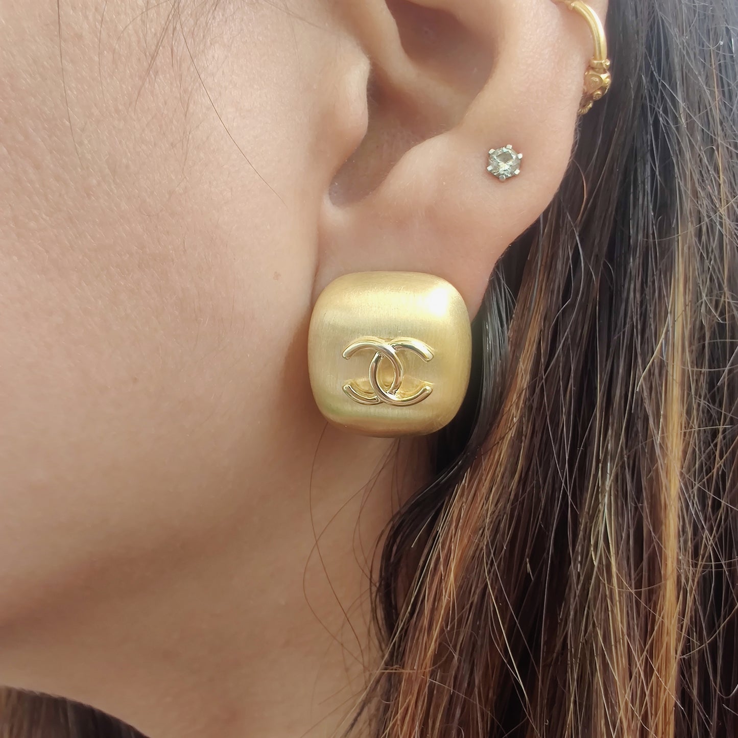 matt gold stainless steel fashion studs