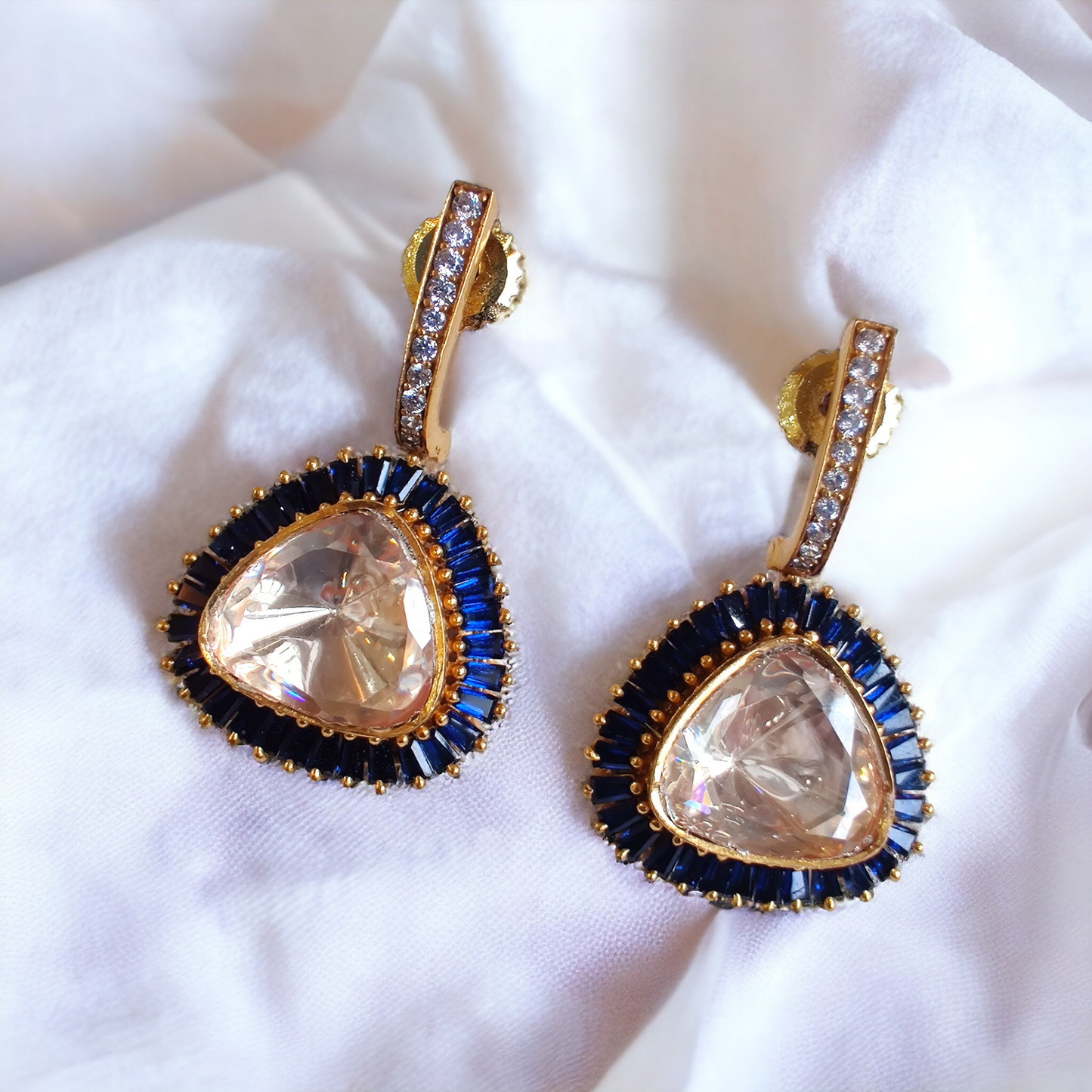 polki drop earrings